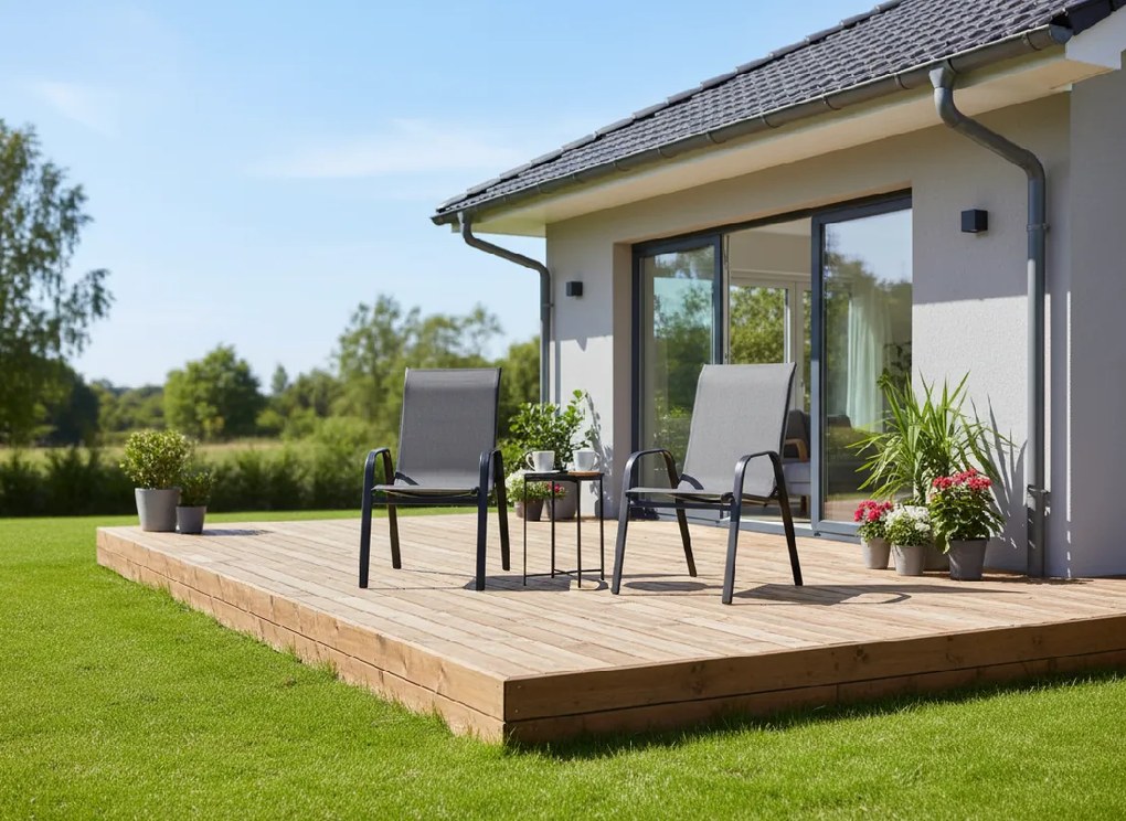 Garden Line SADA 2 ŠEDÝCH ZÁHRADNÝCH STOLIČIEK 54 x 70 x 92 CM