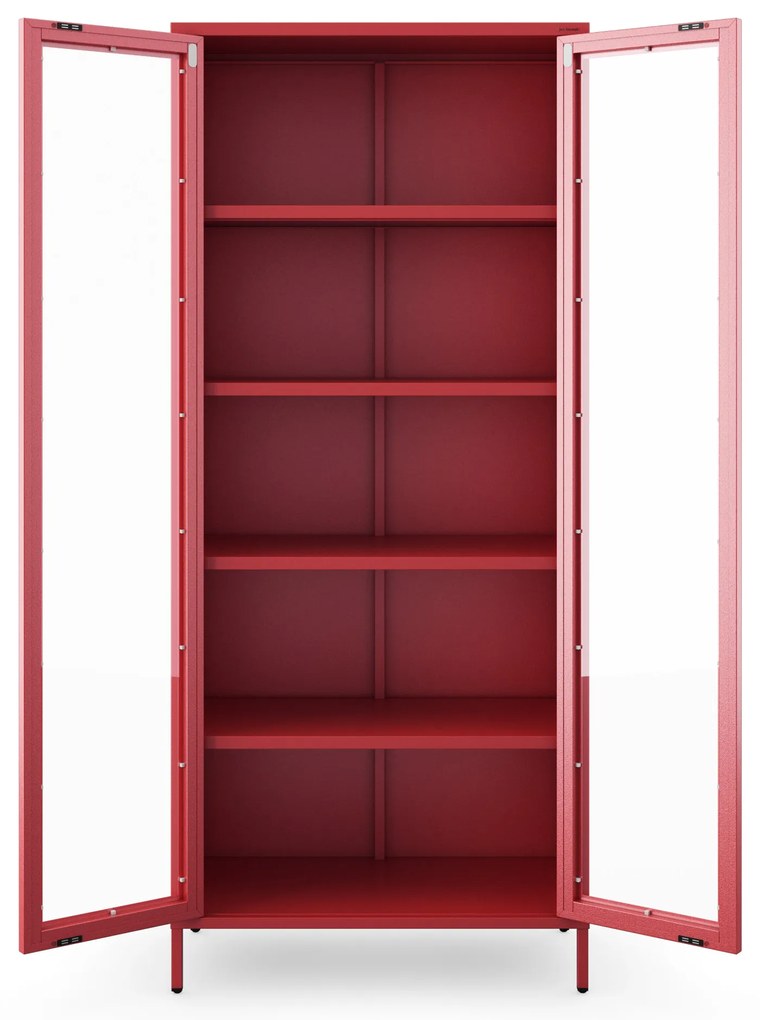 Vitrína ANGELO, 800 x 1850 x 450 mm, Modern: červená