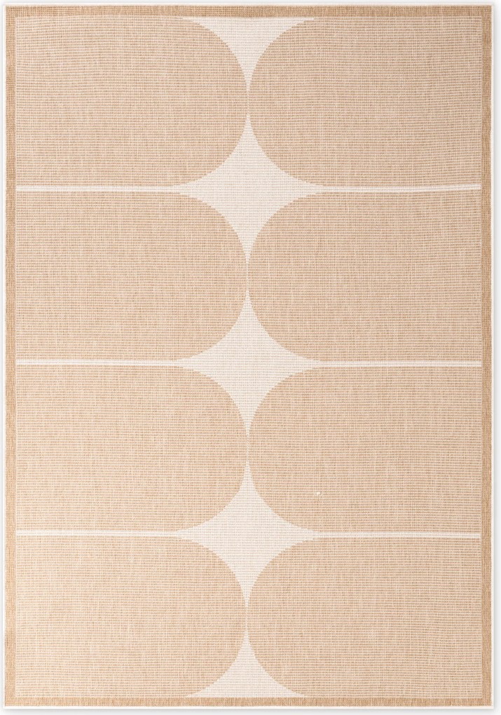 NORTHRUGS, Kusový koberec Duet Bowen 106245 Beige/White - na von aj na doma, 160x230, béžová, chodba / predsieň