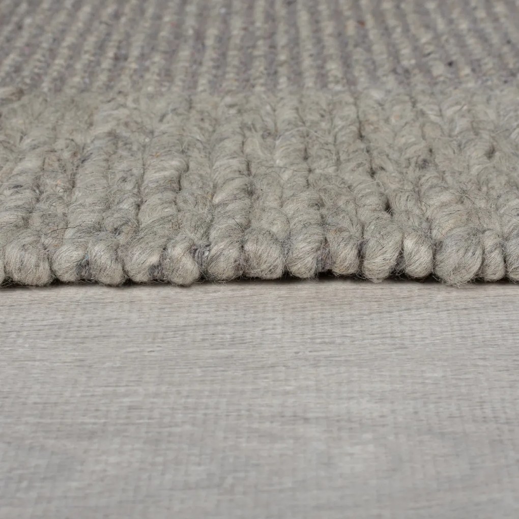 Kusový koberec Rue Plait Grey, 200x290, šedá, obývacia izba, Flair Rugs