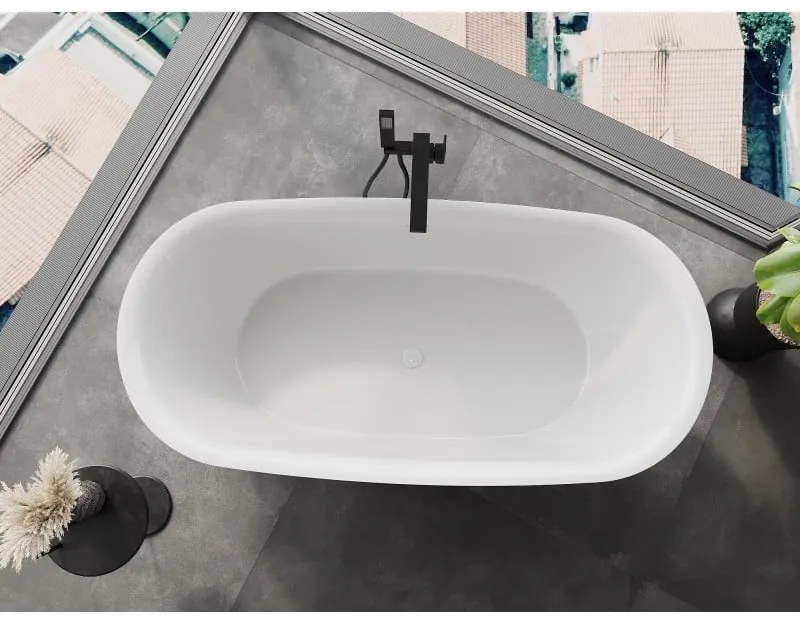 Mexen Siena, voľne stojaca vaňa z konglomerátu 170 x 80 cm, biela lesklá, 57291708010