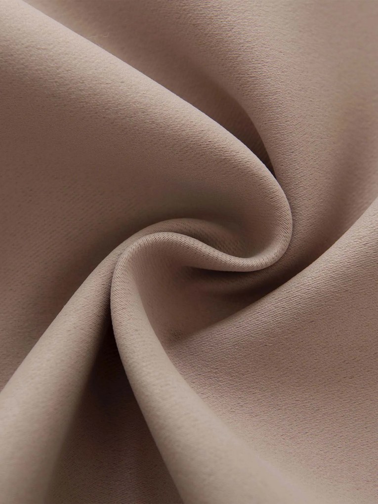 Blackout závesy Elias cappuccino - 140 × 160 cm (2 ks) - krúžky