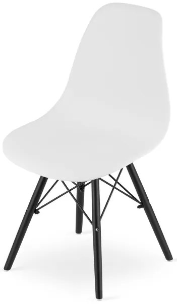 Set troch jedálenských stoličiek OSAKA biele (čierne nohy) 3ks