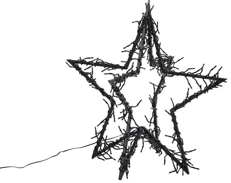 Vianočná hviezda čierna hviezda vrátane LED IP44 - Brilli