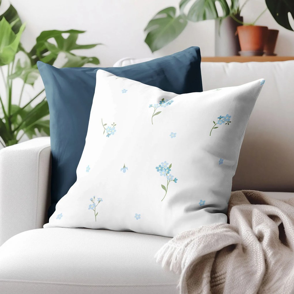 Goldea bavlnená obliečka na vankúš - nezábudky 45 x 45 cm