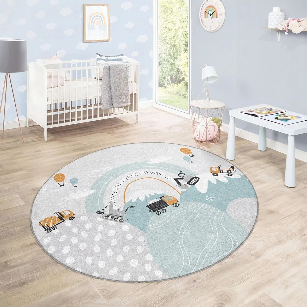 Prateľný detský koberec ø100 cm Snowy Hills – Mila Home