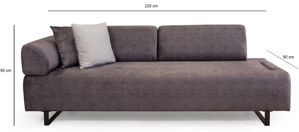 Nekonečno elegantná trojmiestna pohovka - Antracit