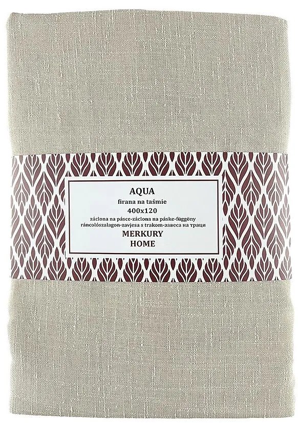 Záclona na páske  AQUA polyester béžová 400x120 Merkury Home