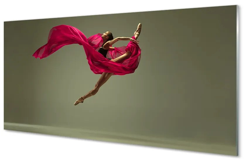 Sklenený obraz Žena ružové motúz materiál 100x50cm