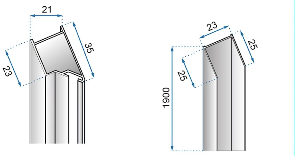 Rea - MOLIER magnetický profil pre sprchové dvere 190cm, čierna, REA-K6395