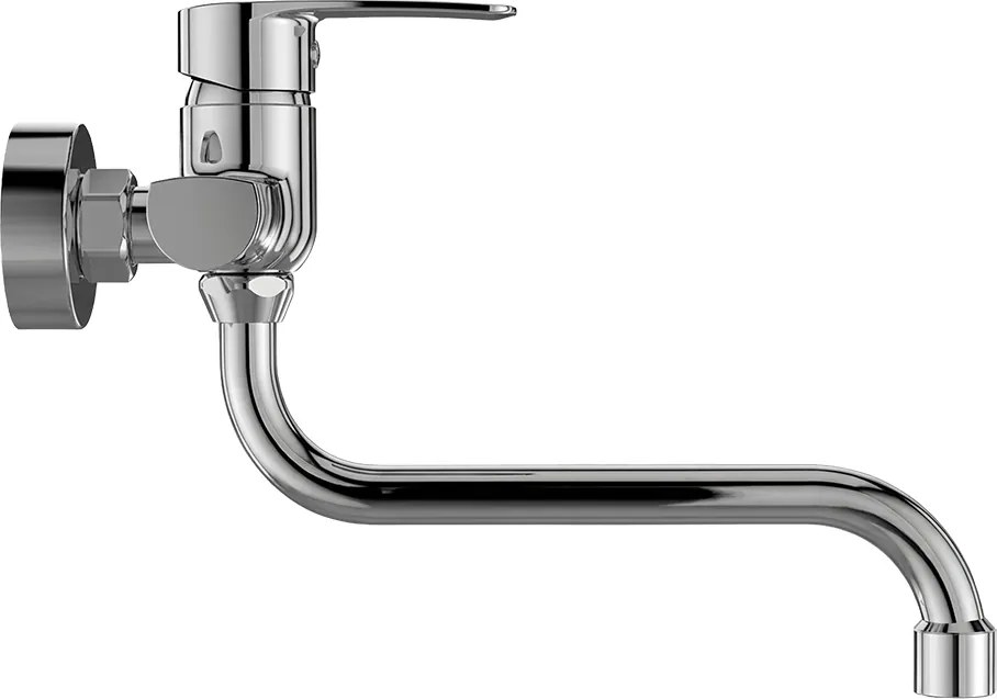Mereo Pego, drezová nástenná batéria, 150 mm, s ramienkom rúrkovým o 18 mm - 300 mm, chróm, MER-CB30106P