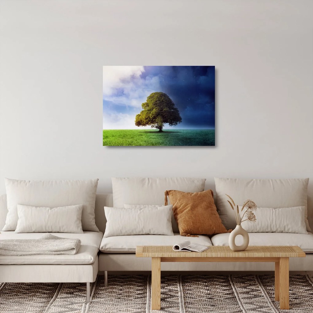 Sklenený obraz - Deň a noc (70x50 cm)