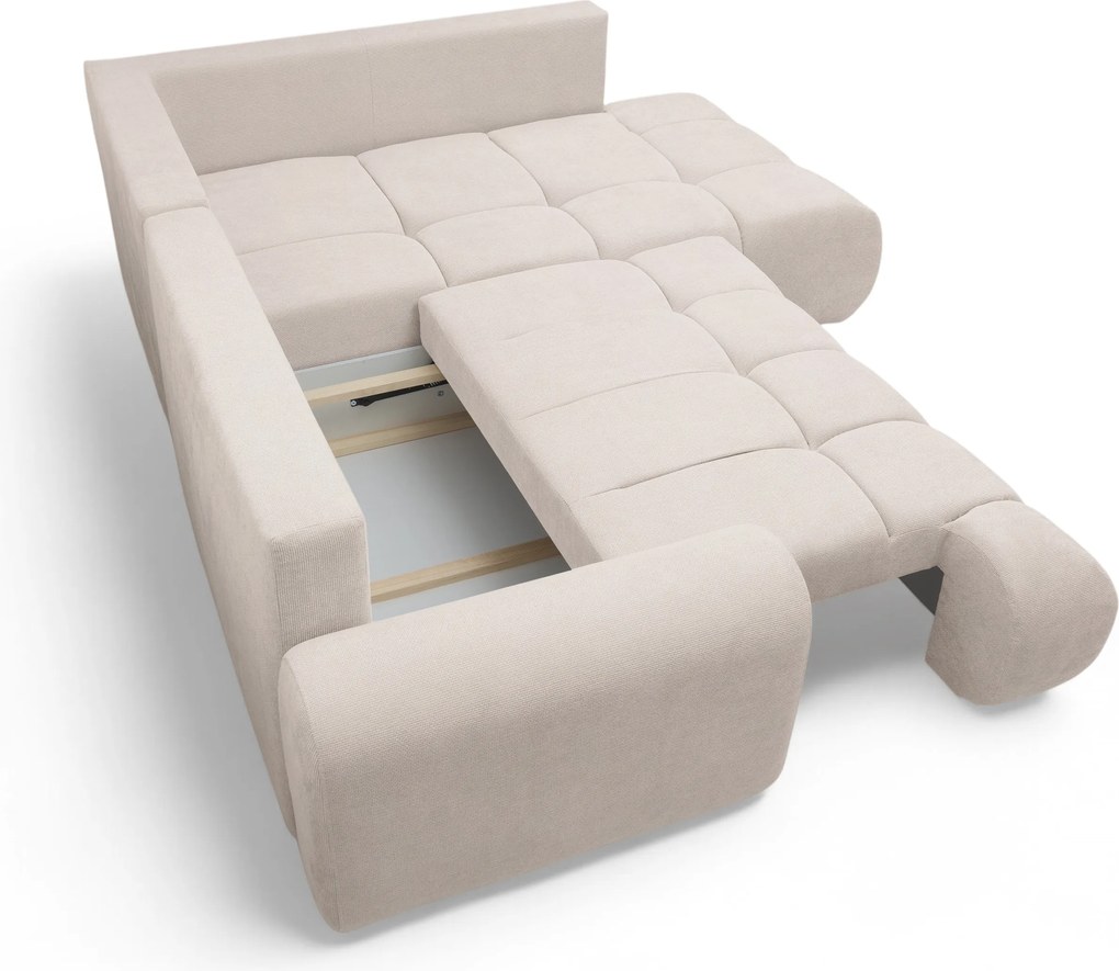 Rozkladacia rohová sedačka Lutario L pravá - béžová hydrofóbna pletenina Venice 2026