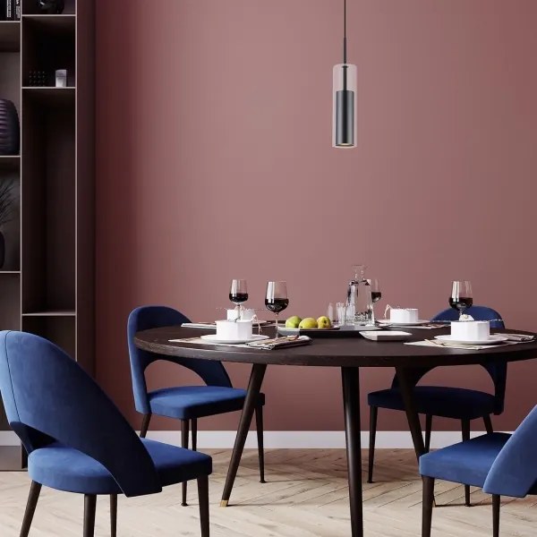 Rabalux 72047 - Luster na lanku KALEVI 1xGU10/50W/230V číra/čierna