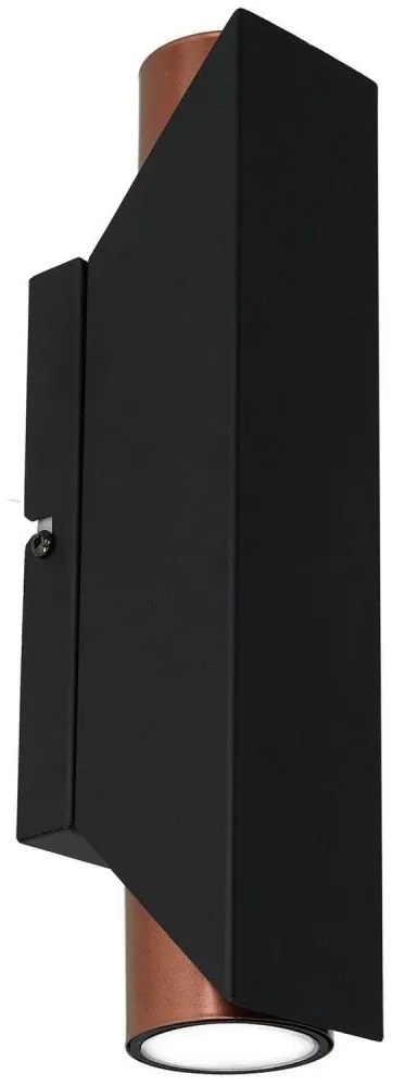 Nástenné svietidlo WALL 2xGU10/8W/230V čierna/medená