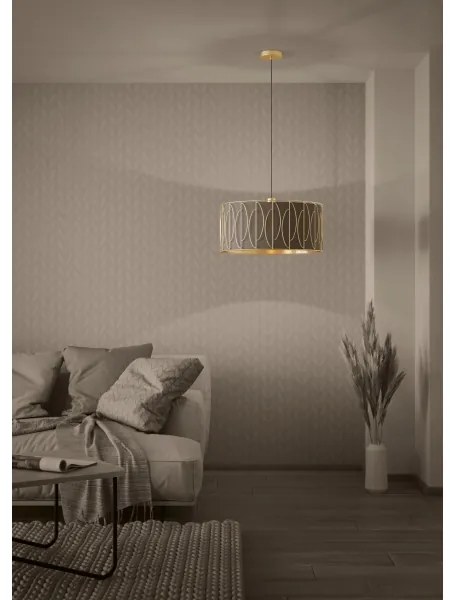 Eglo 390206 - Luster na lanku COROJAL 1xE27/40W/230V zlatá/hnedá