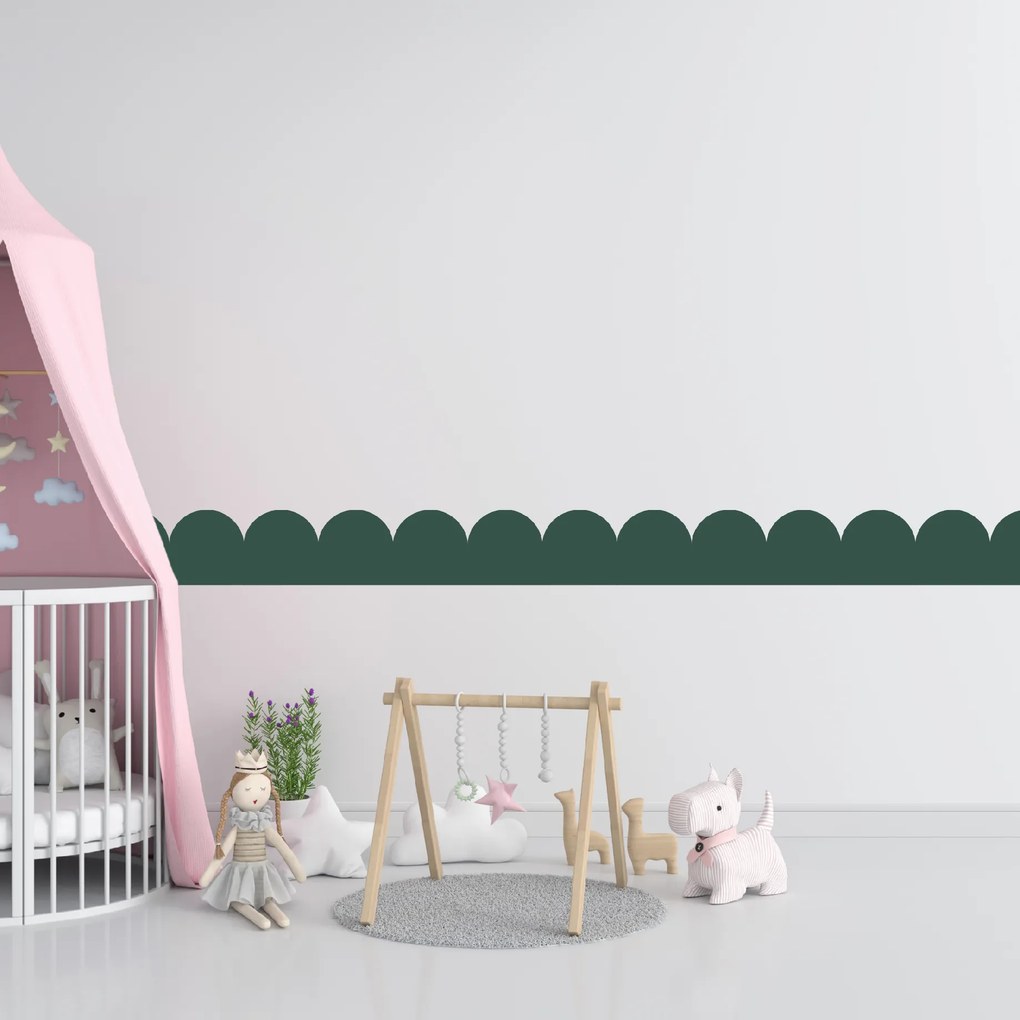 PIPPER. Mini Oblúk - Zelená farba - textilná nálepka na stenu Farba: Tmavá