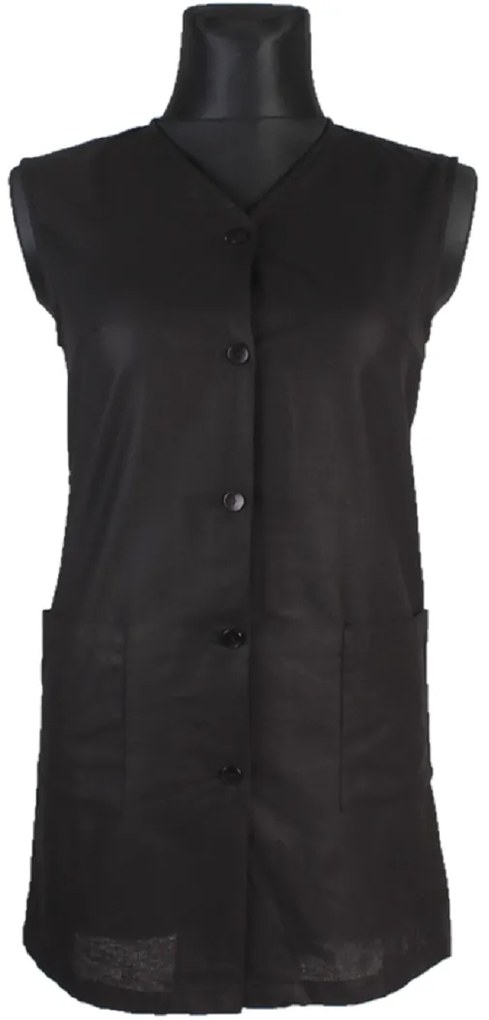 Šatová zástera bavlnená 3/4 čierná Veľkosť: 3XL