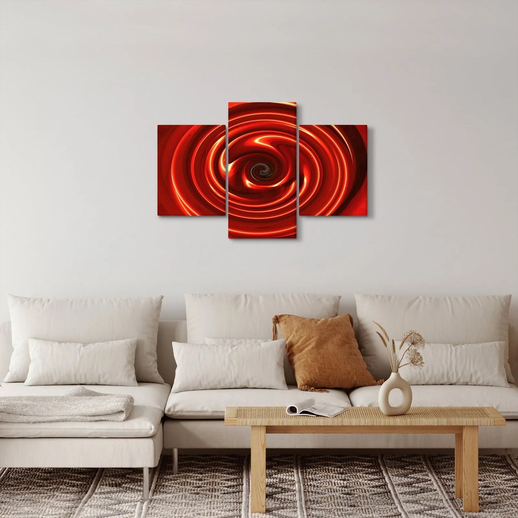 Abstraktný obraz - červená špirála (90x60 cm)