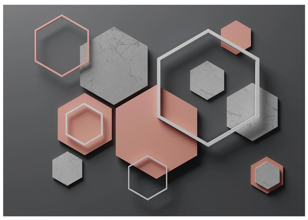 Artgeist Fototapeta - Hexagon Plan Veľkosť: 147x105, Verzia: Samolepiaca