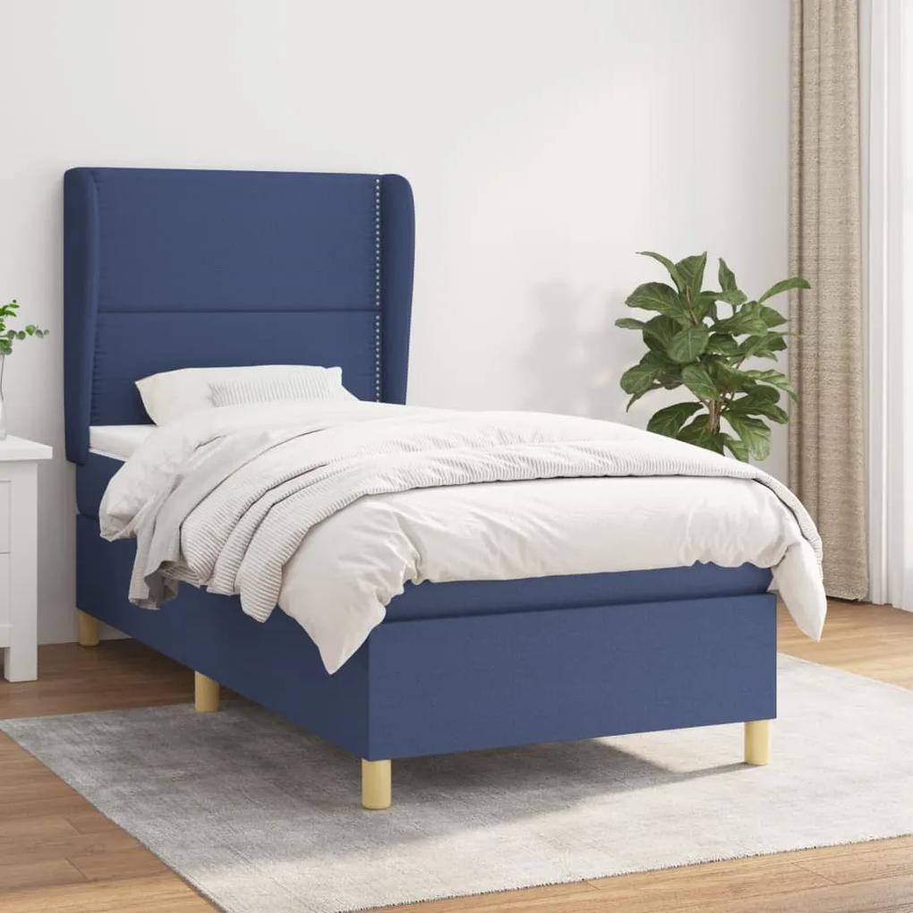 Boxspring posteľ s matracom modrá 100x200 cm látka 3128427