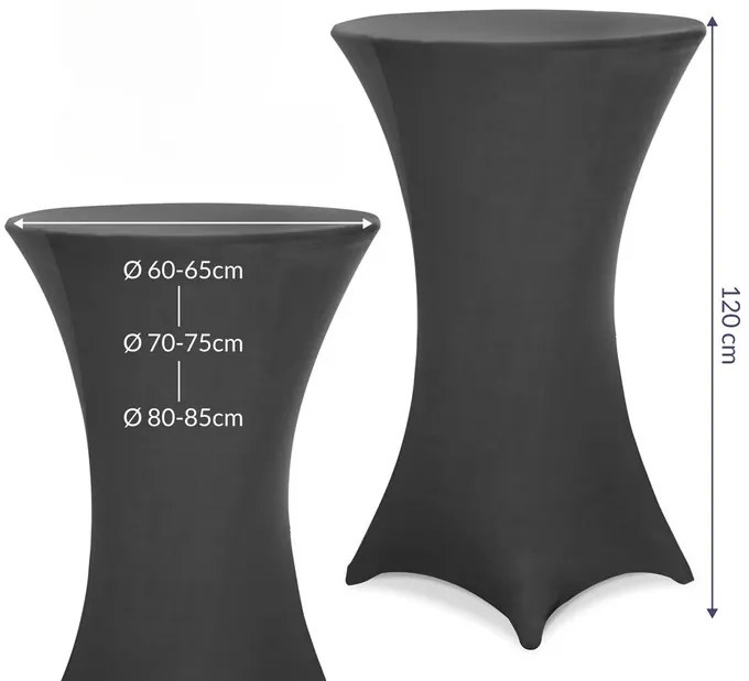 InternetovaZahrada Poťah na barový stôl Ø70 cm - antracit