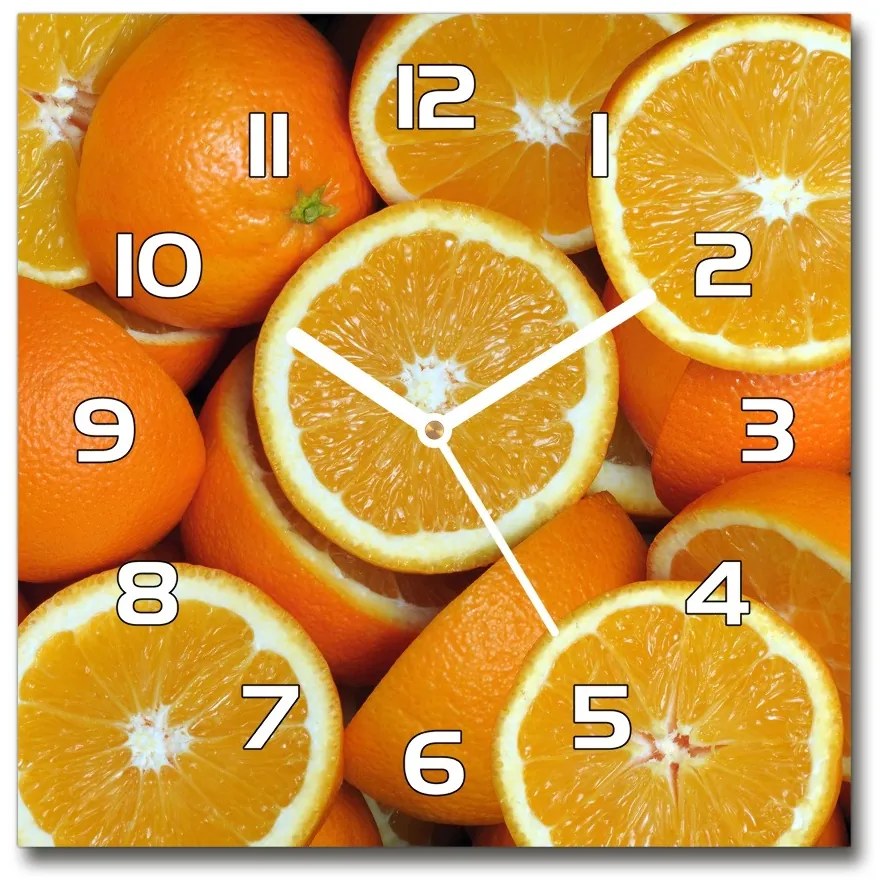 Sklenené hodiny štvorec Polovičky pomarančov pl_zsk_30x30_f_49786536
