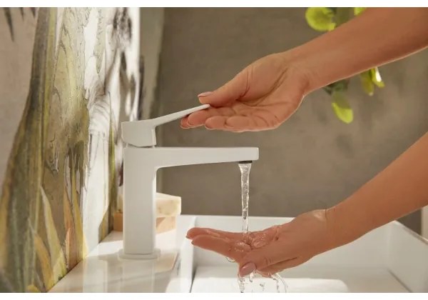 KFA Armatura 4522-815-44 - Umývadlová batéria + vypúšťací ventil MALAGA 15,9 cm biela