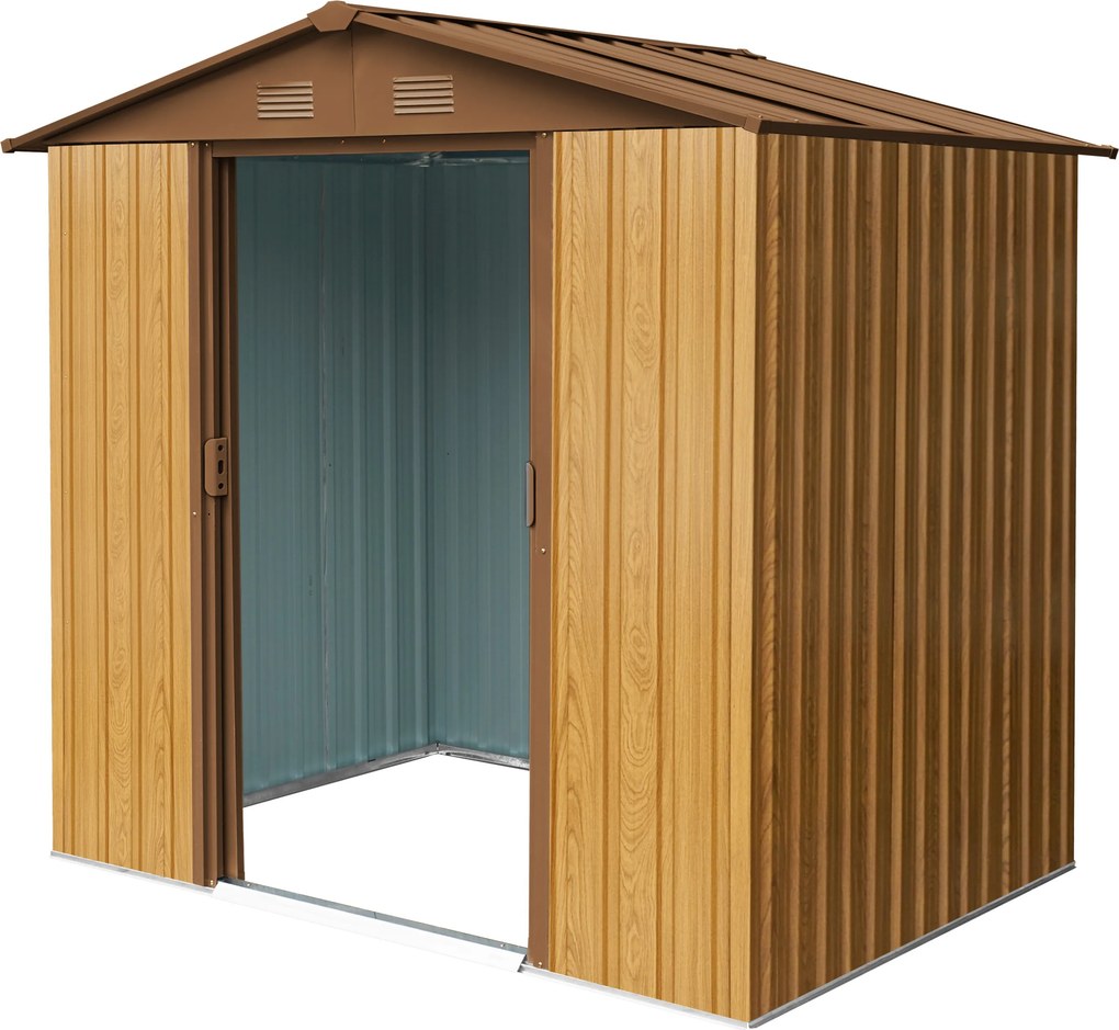 Záhradný domček BestBerg ZDB-2D / 2,5 m² / 194 x 131 x 184 cm / dekor červené drevo / hnedá