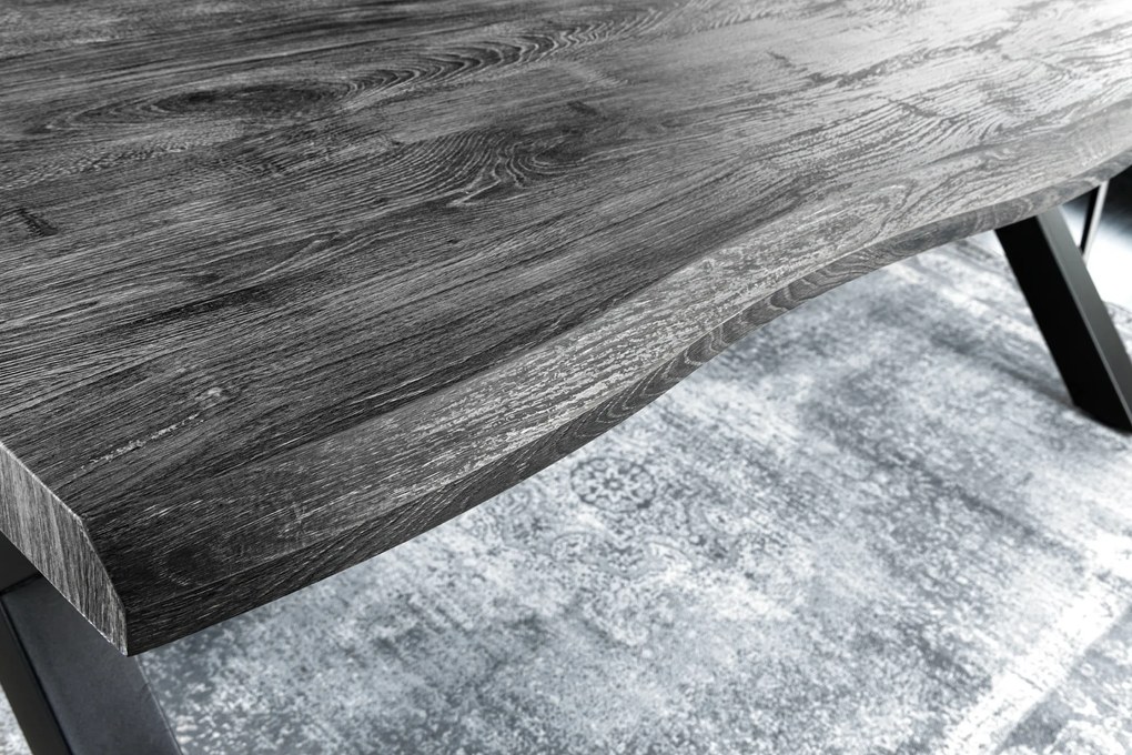 Jedálenský stôl Divoký 160cm sivý lipový divoký dub 50mm