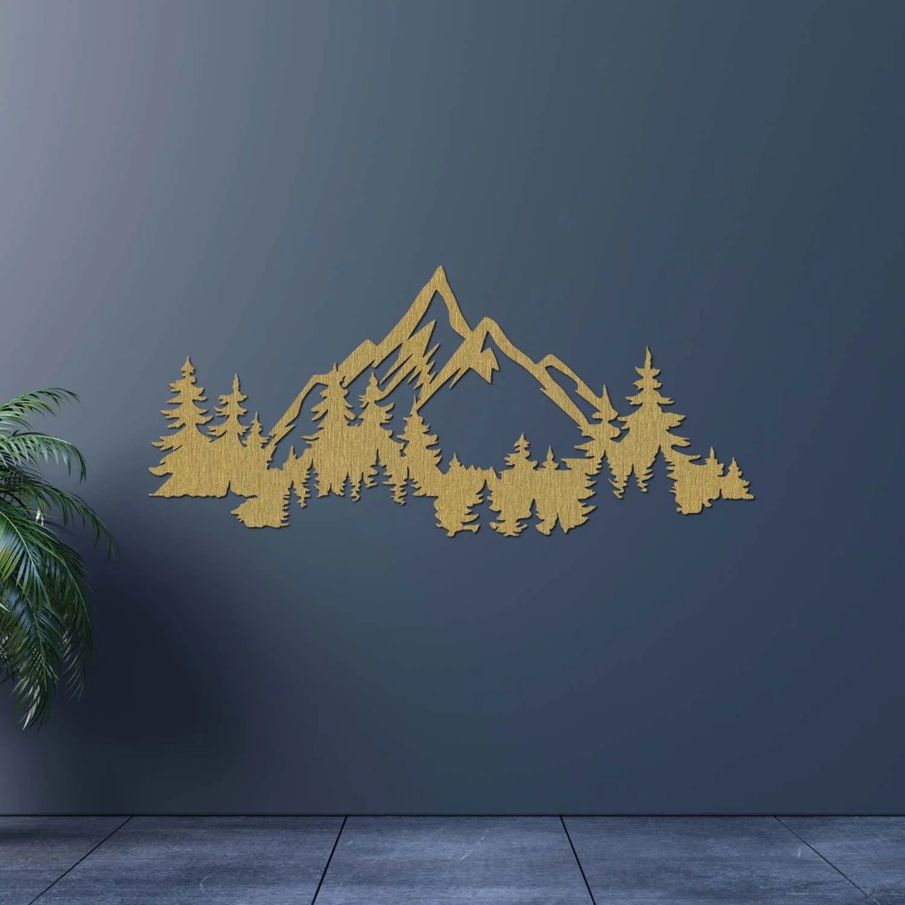 Moderná drevená dekorácia na stenu hory a les | CEADER: Preglejka Topoľ - Honey 3071 55 x 24 cm 4466-92883 PR0526