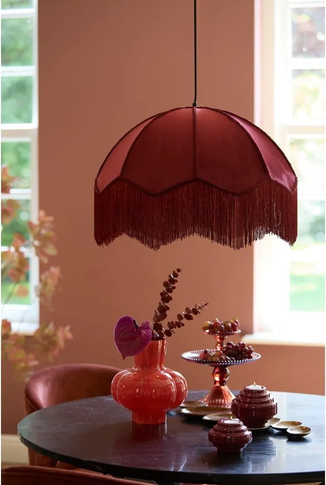 Vínové závesné svietidlo s textilným tienidlom ø 50 cm Malacia – Light &amp; Living