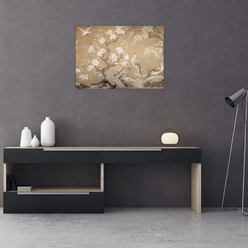 Obraz - Kreslená japonská krajina (70x50 cm)