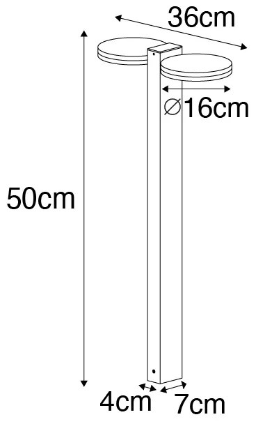 Stojaca vonkajšia lampa hrdzavohnedá 50 cm vrátane LED 2-svetlo IP44 - Esmee