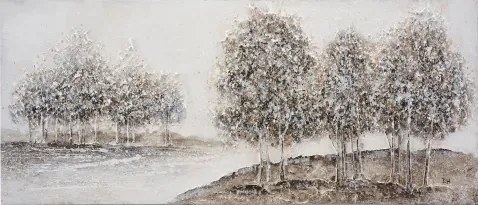 Ručne maľovaný obraz Zimný pokoj v krajine 140x60 cm, olejomaľba%