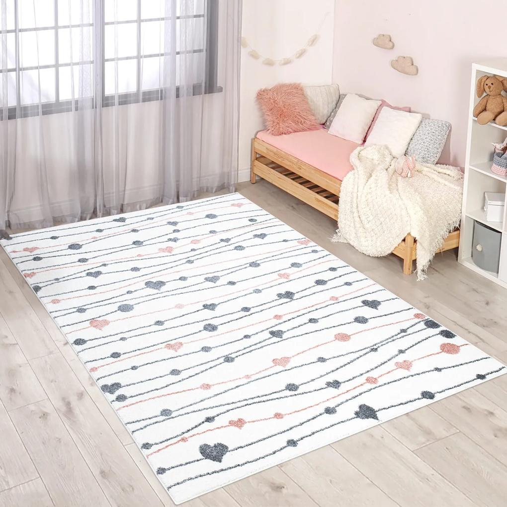 Dekorstudio ANIME koberec pre deti - srdiečka 901 Rozmer koberca: 160x230cm