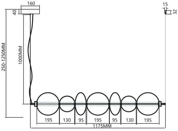 LED Luster na lanku DAPHNE LED/40W/230V šedá