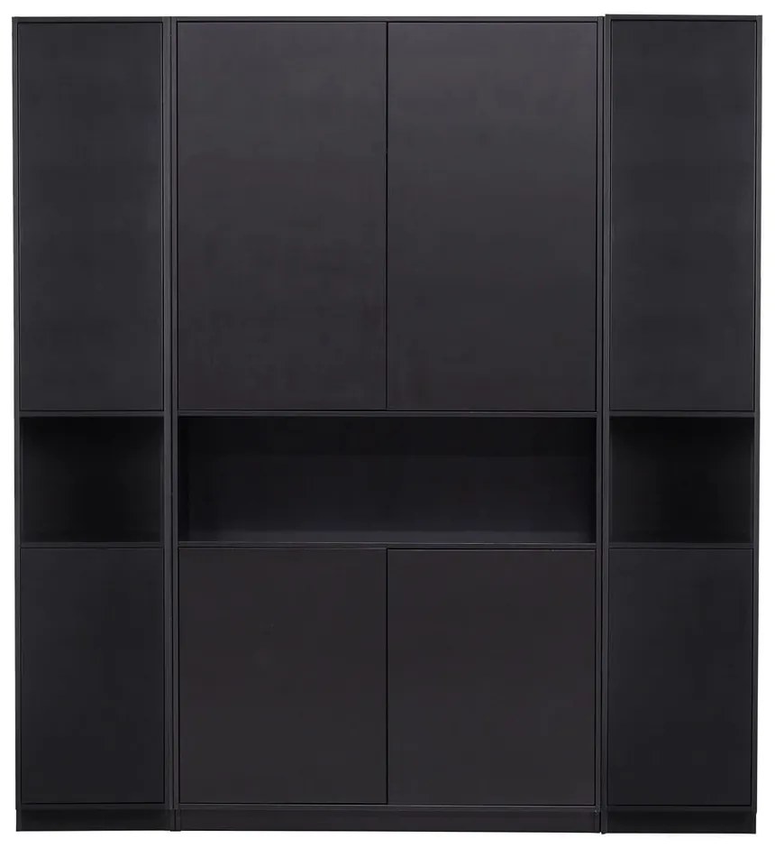 Čierna modulárna knižnica z borovicového dreva 190x210 cm Finca – WOOOD