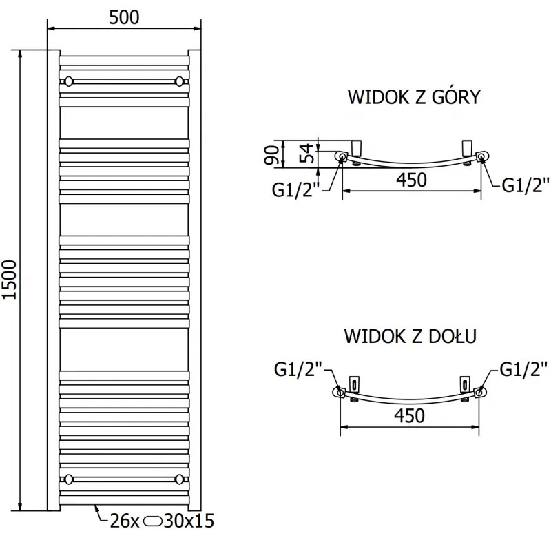 Mexen Helios, elektrické vykurovacie teleso 1500 x 500 mm, 900 W, čierna, W103-1500-500-2900-70