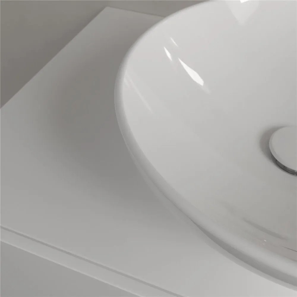 VILLEROY &amp; BOCH Loop &amp; Friends okrúhle umývadlo na dosku bez otvoru, bez prepadu, priemer 420 mm, biela alpská, 4A460101