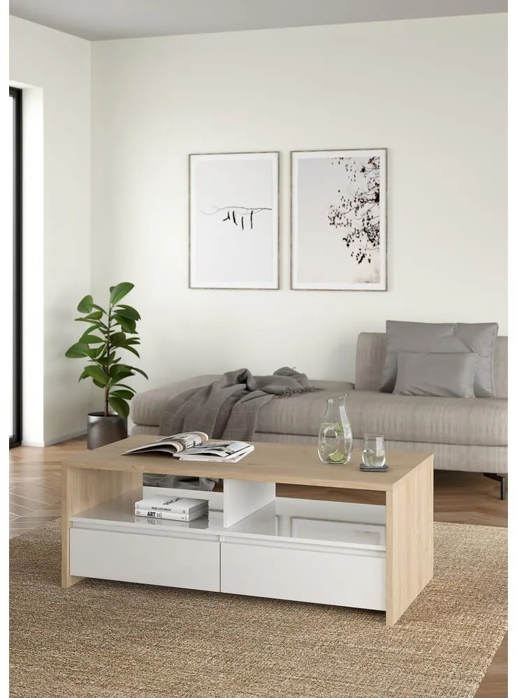 Biely/v prírodnej farbe konferenčný stolík 60x120 cm Next – Tvilum