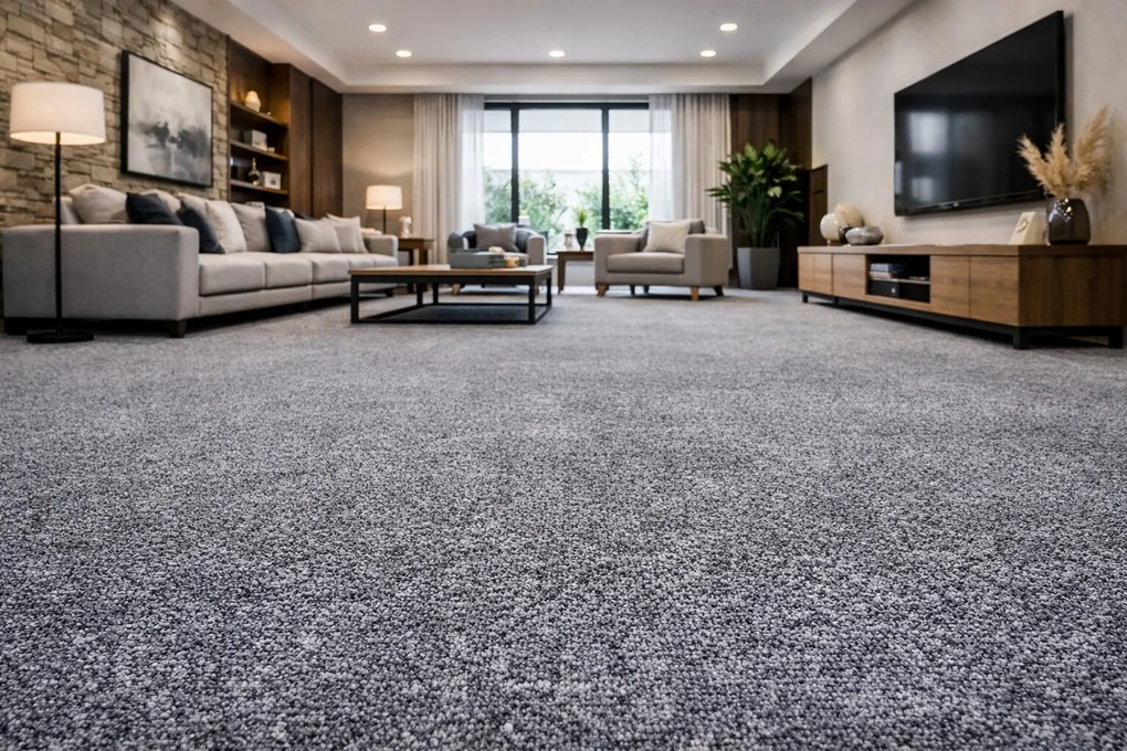 Metrážny koberec e-blitz 95, na mieru, šíře 4m, šedá, ab (mriežka), chodba / predsieň, ITC