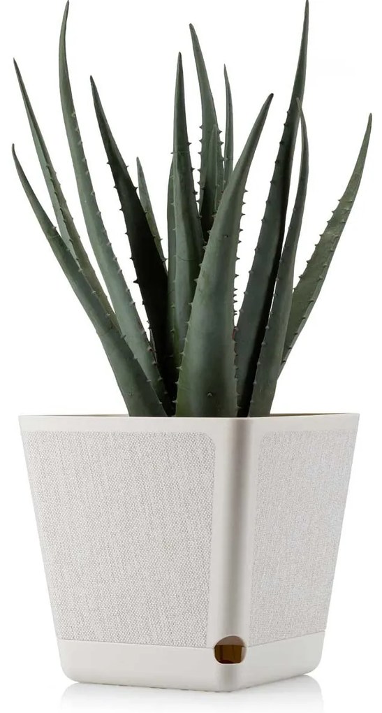 PLASTOVÝ KVETINÁČ PILEA TX 18X18 CM KRÉMOVÁ