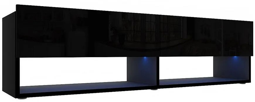 TV stolík Izumi 140 BL čierna mat/lesk