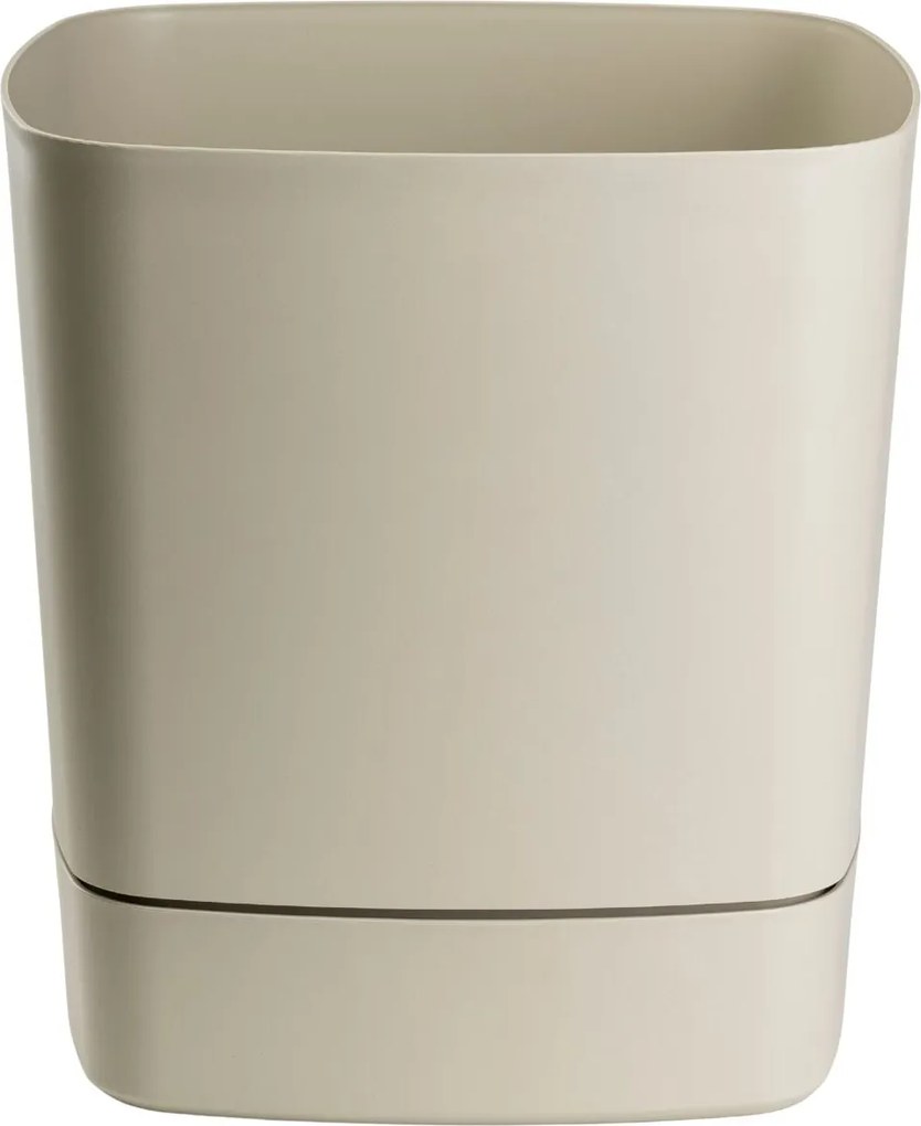 PLASTOVÝ KVETINÁČ CUBI 25X27,5 CM BÉŽOVÁ