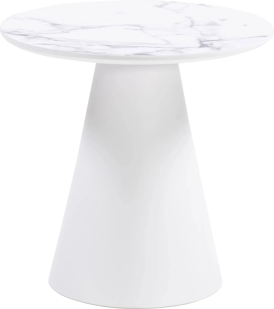 Konferenčný stolík Margos 46 cm biely/mramor I