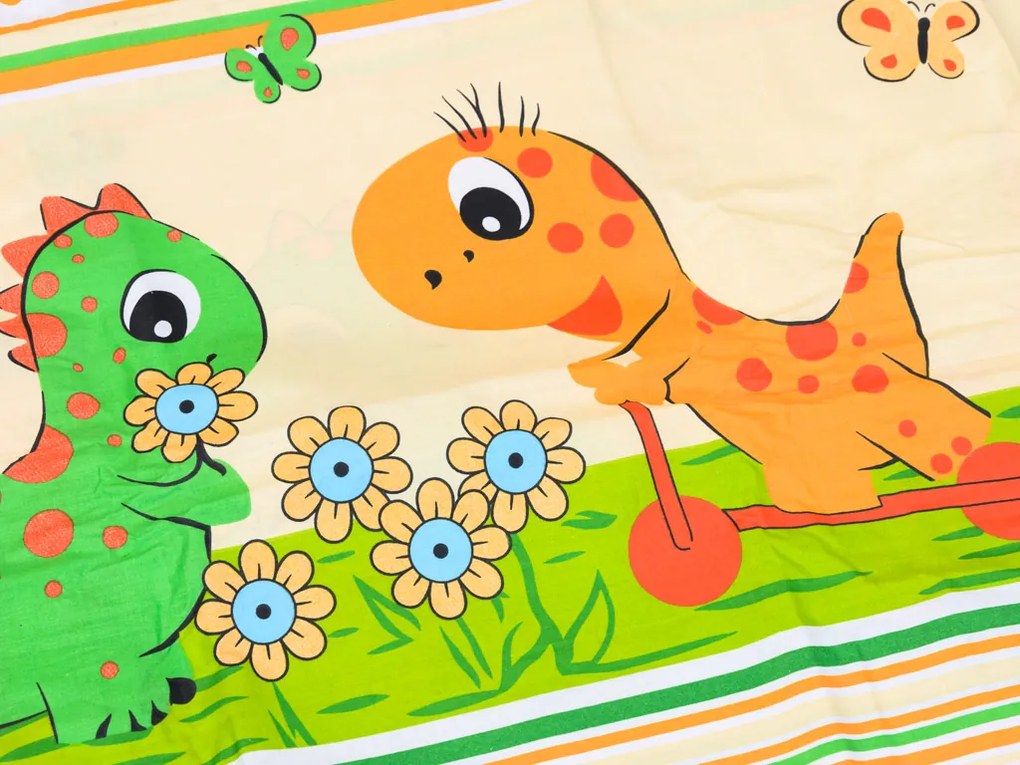 Detské bavlnené obliečky DINO farebné