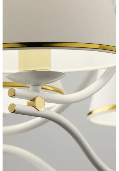 Jupiter 2084 - Závesný luster SAMBA na reťazi 5xE27/15W/230V biela/zlatá