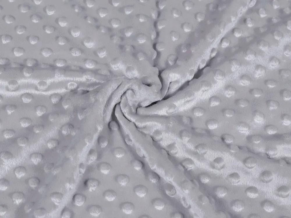 Biante Detské posteľné obliečky do postieľky Minky 3D bodky MKP-048 Sivé Do postieľky 90x130 a 40x60 cm