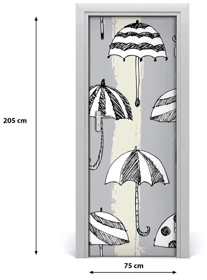 Samolepiace fototapety na dvere dáždniky 75x205 cm